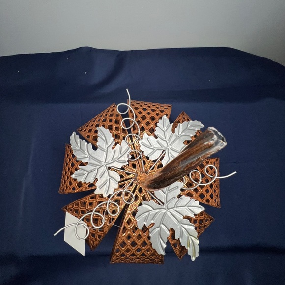 Copper and Silver Decorative Pumpkin - Picture 2 of 5